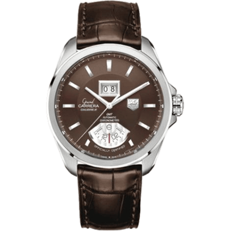 Grand Carrera Calibre 8 RS Grande Date GMT Stainless Steel / Brown / Alligator
