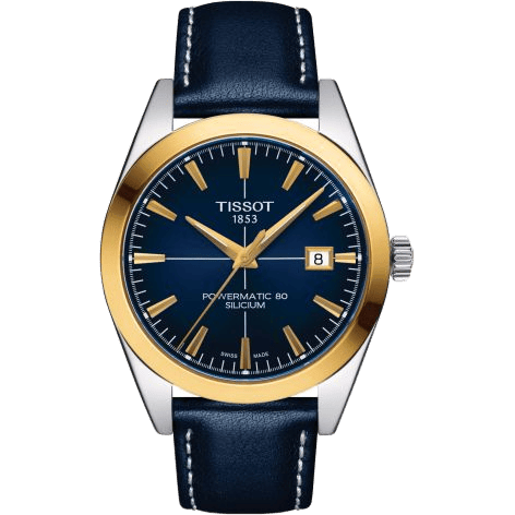 Gentleman Powermatic Stainless Steel / Yellow Gold / Blue / Strap