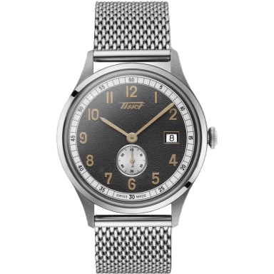 Heritage 1938 Small Second Stainless Steel / Black / Milanese