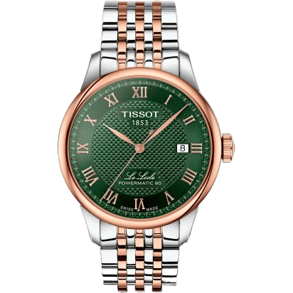 Le Locle Powermatic 80 39.3 Stainless Steel - Rose Gold / Green / Bracelet