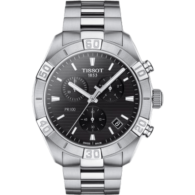 Tissot PR 100 Sport Gent Chronograph Stainless Steel / Black / Bracelet T101.617.11.051.00