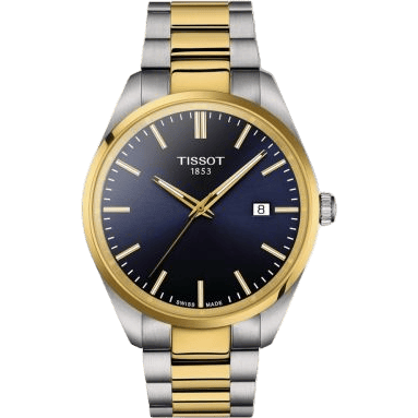 Tissot PR 100 Quartz 40 Stainless Steel - Yellow Gold / Blue / Bracelet T150.410.22.041.00