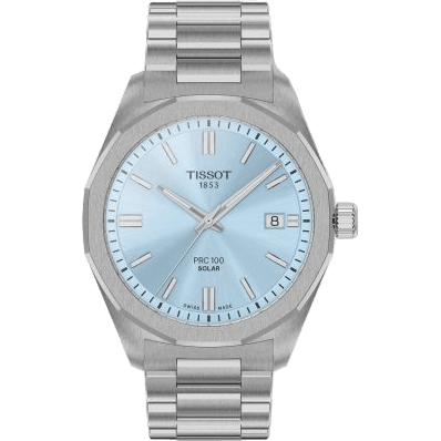 PRC 100 Solar Quartz 39 Stainless Steel / Ice Blue / Bracelet