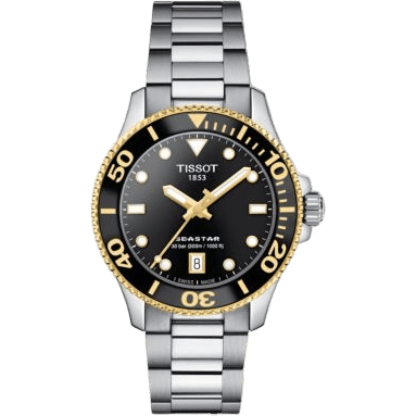 Seastar 1000 36 Quartz Stainless Steel - Yellow Gold / Black / Bracelet
