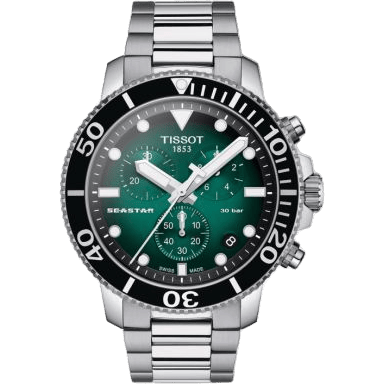 Seastar 1000 Chronograph Quartz 45.5 Stainless Steel / Green Gradient / Bracelet