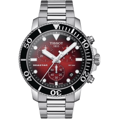 Seastar 1000 Chronograph Quartz 45.5 Stainless Steel / Red Gradient / Bracelet