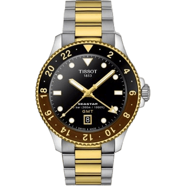Seastar 1000 Quartz GMT 40 Stainless Steel - Yellow Gold / Black / Bracelet