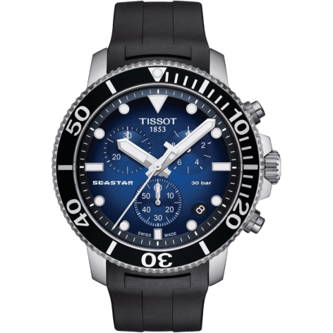 Seastar 1000 Chronograph Quartz 45.5 Stainless Steel / Gradient Blue / Rubber