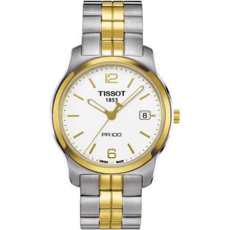 PR 100 Quartz 38 Stainless Steel / Yellow Gold PVD / White / Bracelet