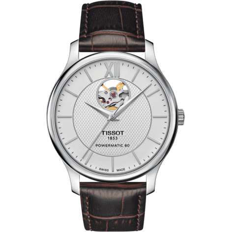 Tradition Powermatic 80 Open Heart 40 Stainless Steel / Silver / Strap