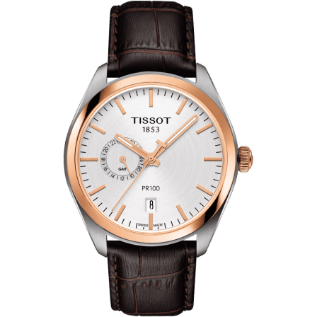PR 100 39 Dual Time Stainless Steel / Yellow Gold / Silver / Strap