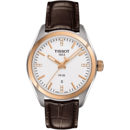 PR 100 Quartz 33 Stainless Steel / Rose Gold PVD / Silver / Strap