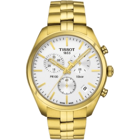 PR 100 Chronograph Quartz 41 Yellow Gold PVD / Silver / Bracelet
