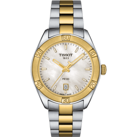 Tissot PR 100 Sport Chic 36 Stainless Steel - Yellow Gold / MOP / Bracelet T101.910.22.111.00