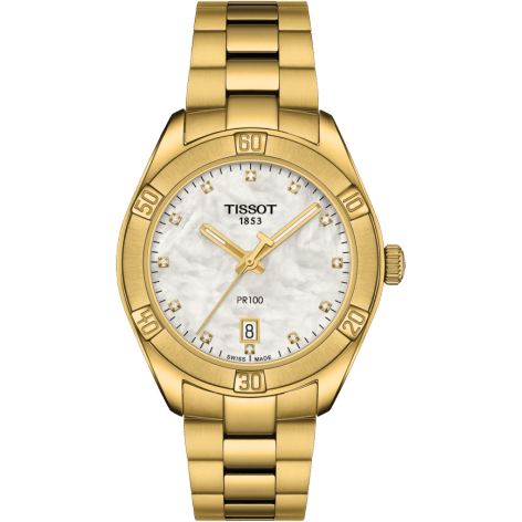 Tissot PR 100 Sport Chic 36 Yellow Gold PVD / MOP / Bracelet T101.910.33.116.01