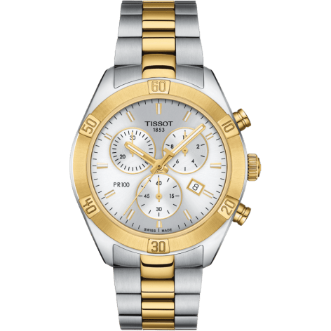 Tissot PR 100 Sport Chic Chronograph 38 Stainless Steel - Yellow Gold / Silver / Bracelet T101.917.22.031.00