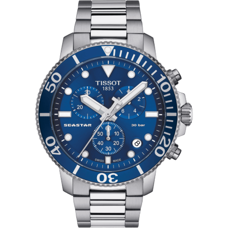 Seastar 1000 Chronograph Quartz 45.5 Stainless Steel / Blue / Bracelet