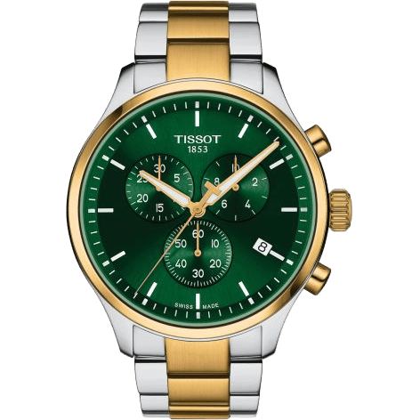 Chrono XL Classic Stainless Steel - Yellow Gold / Green / Bracelet