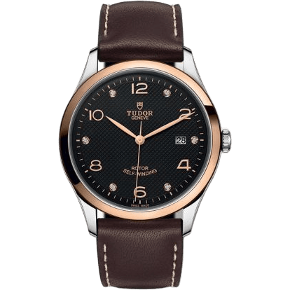 1926 41 Stainless Steel / Rose Gold / Black - Diamond / Strap