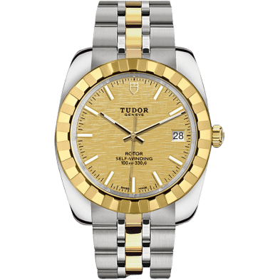 Classic 38 Stainless Steel / Yellow Gold / Fluted / Champagne / Bracelet