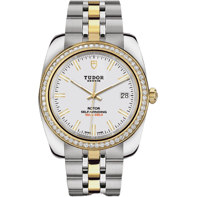 Classic 38 Stainless Steel / Yellow Gold / Diamond / White / Bracelet