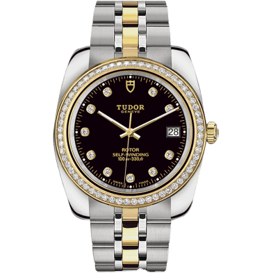 Classic 38 Stainless Steel / Yellow Gold / Diamond / Black-Diamond / Bracelet