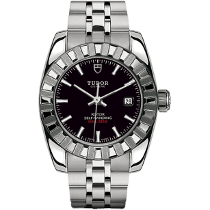 Classic 28 Stainless Steel / Fluted / Black / Bracelet