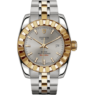 Classic 28 Stainless Steel / Yellow Gold / Fluted / Silver / Bracelet