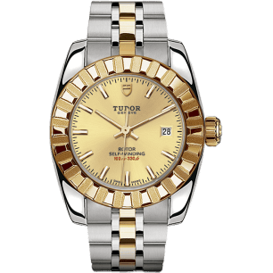 Classic 28 Stainless Steel / Yellow Gold / Fluted / Champagne / Bracelet