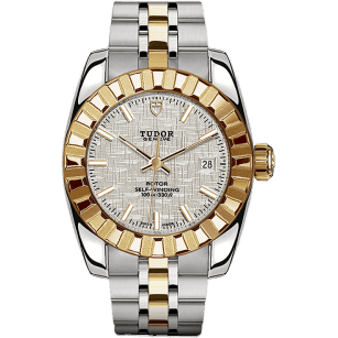 Classic 28 Stainless Steel / Yellow Gold / Fluted / Silver / Bracelet
