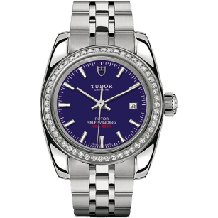 Classic 28 Stainless Steel / Diamond / Blue / Bracelet