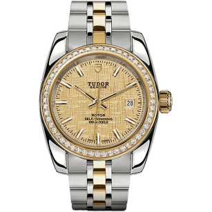 Classic 28 Stainless Steel / Yellow Gold / Diamond / Champagne / Bracelet