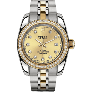 Classic 28 Stainless Steel / Yellow Gold / Diamond / Champagne-Diamond / Bracelet