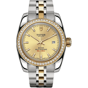Classic 28 Stainless Steel / Yellow Gold / Diamond / Champagne / Bracelet