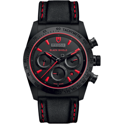 Tudor Fastrider Black Shield Ceramic / Black-Red / Leather 42000CR-0002