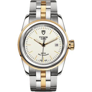 Glamour Date 26 Stainless Steel / Yellow Gold / Opaline / Bracelet