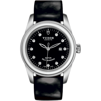 Glamour Date 31 Stainless Steel / Black-Diamond / Strap