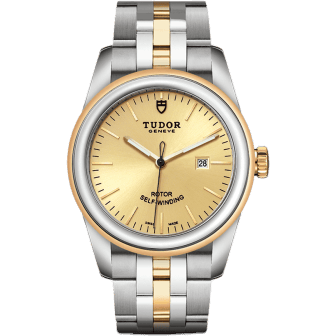 Glamour Date 31 Stainless Steel / Yellow Gold / Champagne / Bracelet