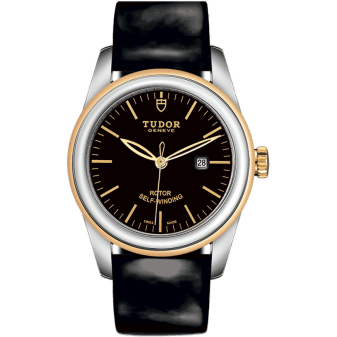 Glamour Date 31 Stainless Steel / Yellow Gold / Black / Strap