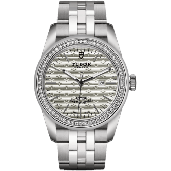 Glamour Date 31 Stainless Steel / Diamond / Jacquard Silver / Bracelet