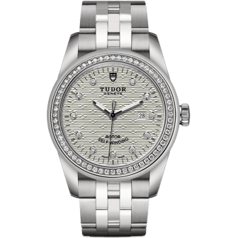 Glamour Date 31 Stainless Steel / Diamond / Jacquard Silver-Diamond / Bracelet