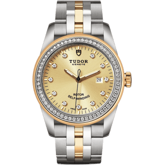 Tudor Glamour Date 31 Stainless Steel / Yellow Gold / Diamond / Champagne-Diamond / Bracelet 53023-0021