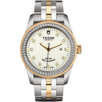 Glamour Date 31 Stainless Steel / Yellow Gold / Diamond / Opaline-Diamond / Bracelet