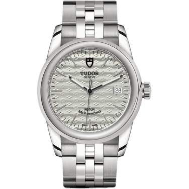 Tudor Glamour Date 36 Stainless Steel / Jacquard Silver / Bracelet 55000-0003