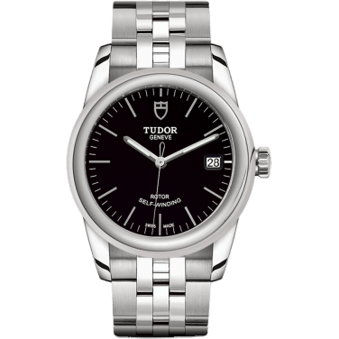 Glamour Date 36 Stainless Steel / Black / Bracelet