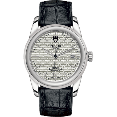 Tudor Glamour Date 36 Stainless Steel / Jacquard Silver / Strap 55000-0050