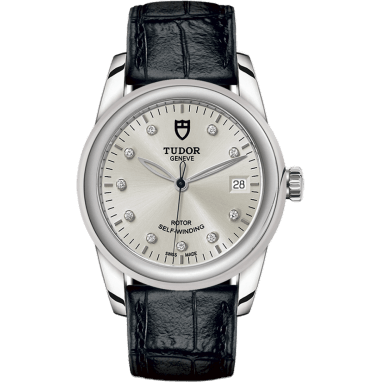 Tudor Glamour Date 36 Stainless Steel / Silver-Diamond / Strap 55000-0076