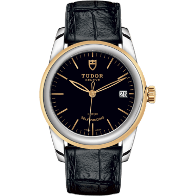 Tudor Glamour Date 36 Stainless Steel / Yellow Gold / Black / Strap 55003-0029
