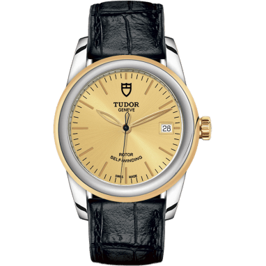 Tudor Glamour Date 36 Stainless Steel / Yellow Gold / Champagne/ Strap 55003-0044