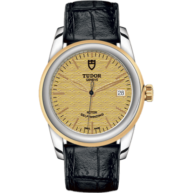 Tudor Glamour Date 36 Stainless Steel / Yellow Gold / Jacquard Champagne / Strap 55003-0060